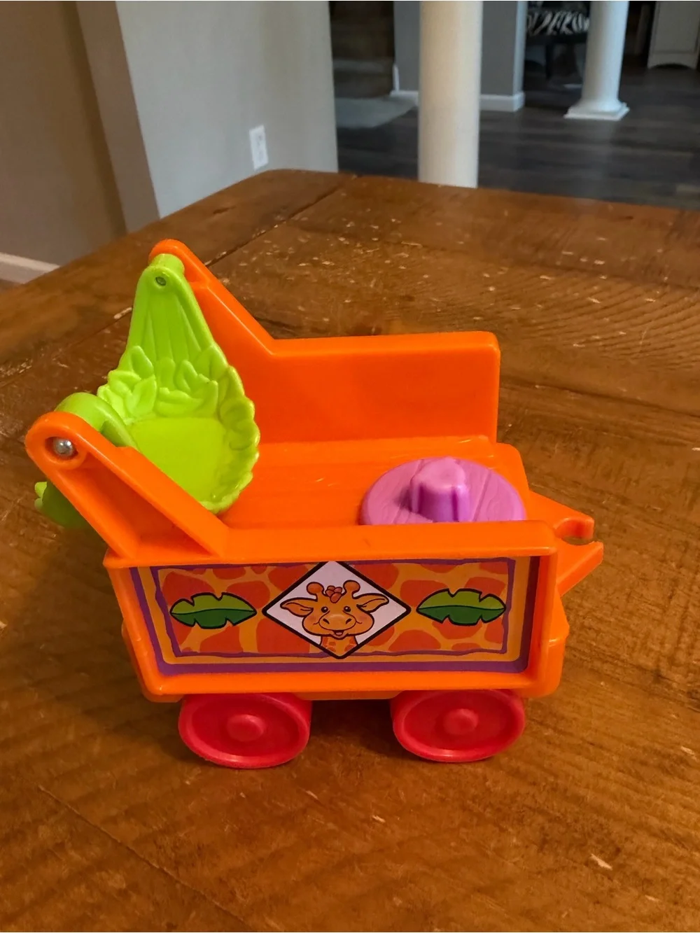 Fisher Price Little People orange zoo/safari train car as is